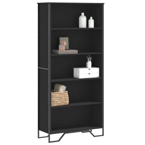 Bogreol 80x31x169 cm konstrueret træ sort