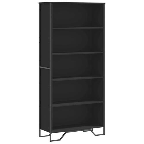 Bogreol 80x31x169 cm konstrueret træ sort