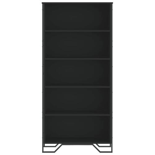 Bogreol 80x31x169 cm konstrueret træ sort