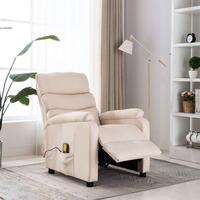 Massagestol stof cremefarvet