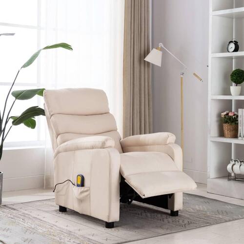 Massagestol stof cremefarvet