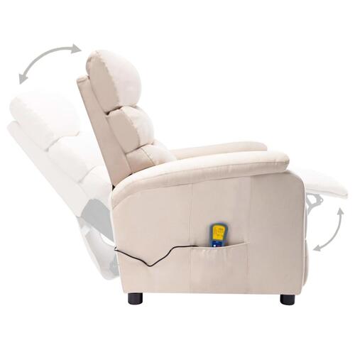 Massagestol stof cremefarvet