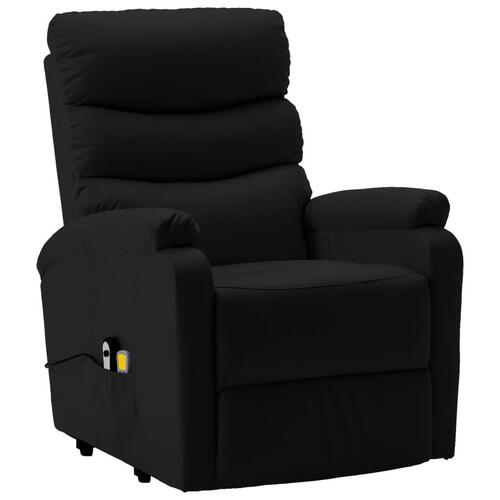 Massagestol med løftefunktion kunstlæder sort