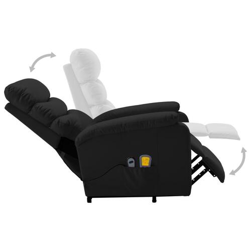 Massagestol med løftefunktion kunstlæder sort