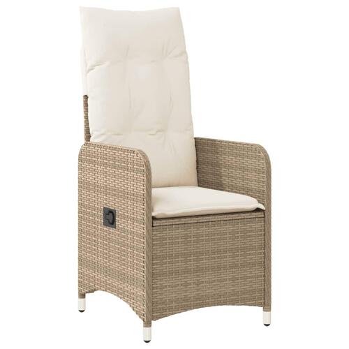 Bistrosæt til haven 7 dele med hynder polyrattan beige