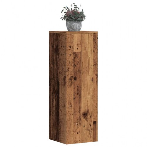 Plantestativer - 2 stk. 33×33×100 cm i konstrueret træ, antikt træ