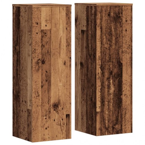 Plantestativer - 2 stk. 33×33×100 cm i konstrueret træ, antikt træ