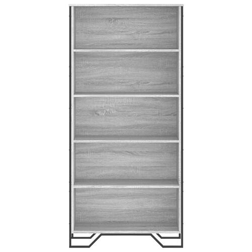 Bogreol 80x31x169 cm konstrueret træ grå sonoma-eg