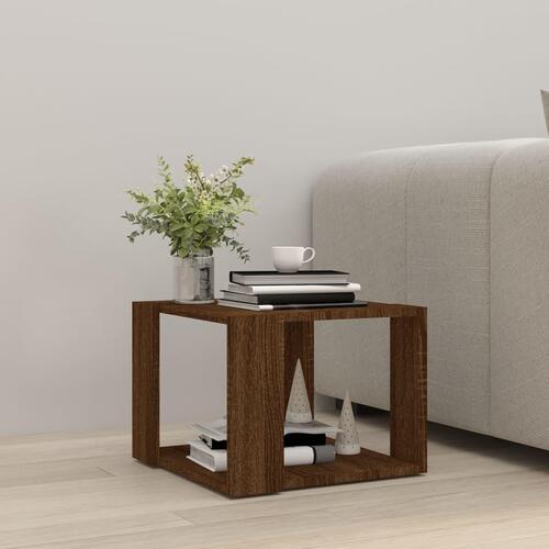 Sofabord 40x40x30 cm konstrueret træ brun egetræsfarve
