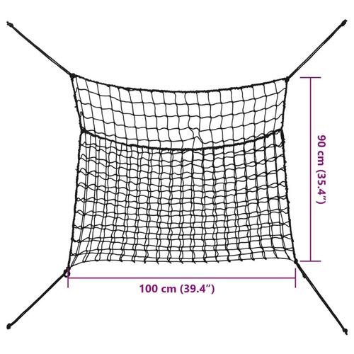 Hønet 2 stk. 100x90 cm PP rektangulær sort