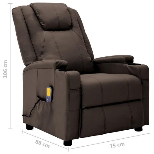 Massagestol kunstlæder brun