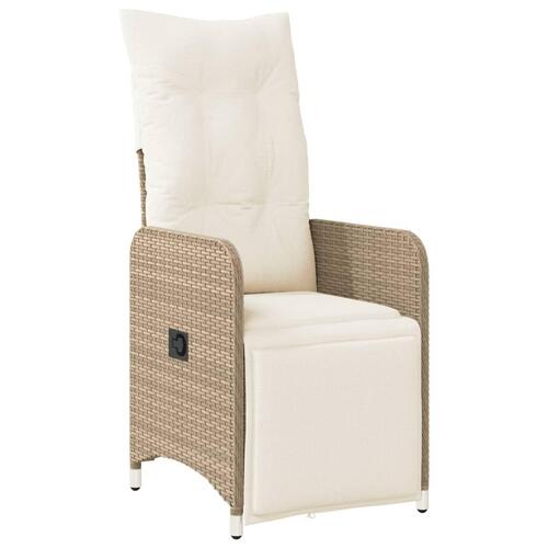 Bistrosæt til haven 7 dele med hynder polyrattan beige