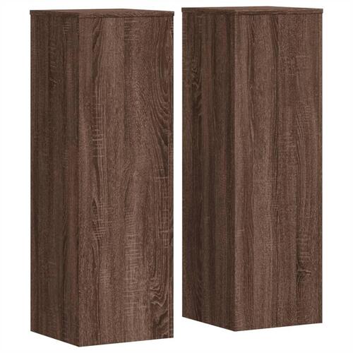 Plantestativer 2 stk. 33x33x100 cm konstrueret træ brunt eg