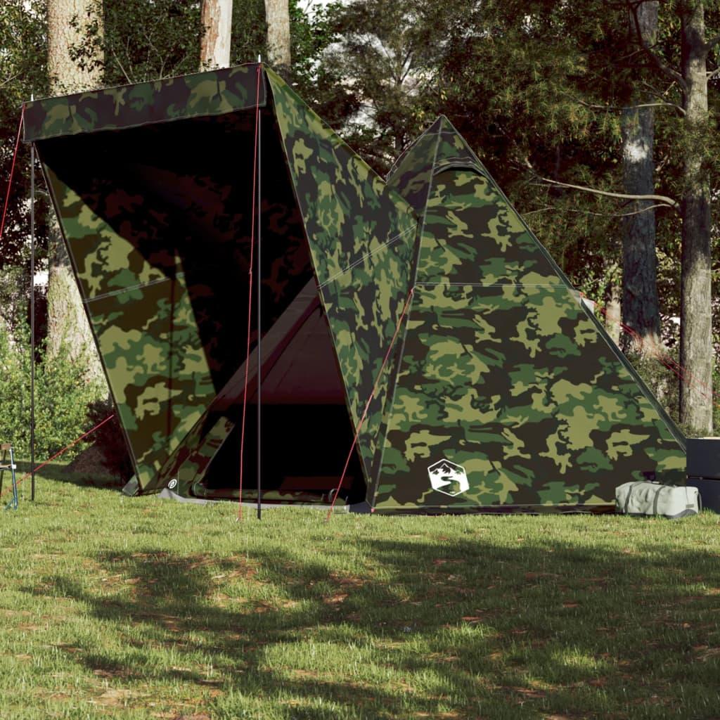 6-personers familietelt - vandafvisende tipi i camouflage billede