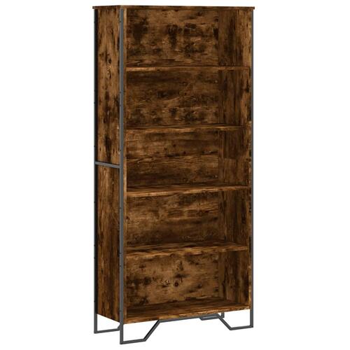 Bogreol 80x31x169 cm konstrueret træ røget egetræ