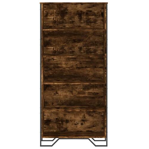 Bogreol 80x31x169 cm konstrueret træ røget egetræ