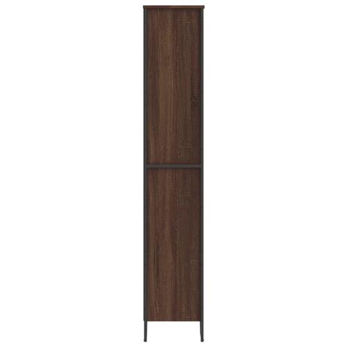 Bogreol 80x31x169 cm konstrueret træ brun egetræ