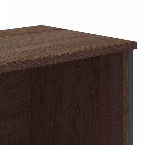 Bogreol 80x31x169 cm konstrueret træ brun egetræ