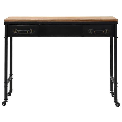 Konsolbord MDF og grantræ 100 x 33,5 x 80 cm