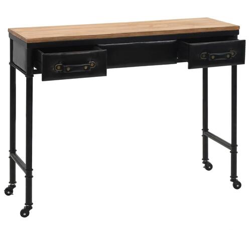Konsolbord MDF og grantræ 100 x 33,5 x 80 cm
