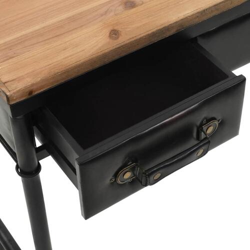 Konsolbord MDF og grantræ 100 x 33,5 x 80 cm