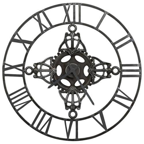 Vægur 78 cm metal sølvfarvet