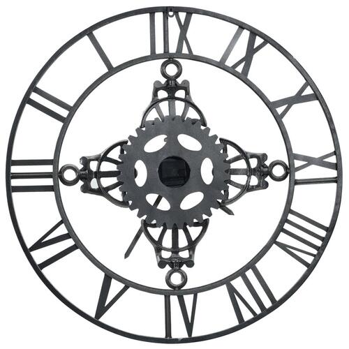 Vægur 78 cm metal sølvfarvet