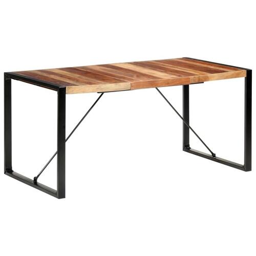 Spisebord 160x80x75 cm massivt træ med sheeshamfinish