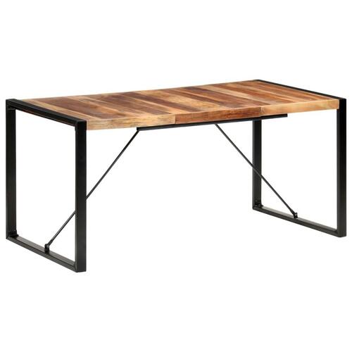 Spisebord 160x80x75 cm massivt træ med sheeshamfinish