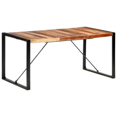 Spisebord 160x80x75 cm massivt træ med sheeshamfinish