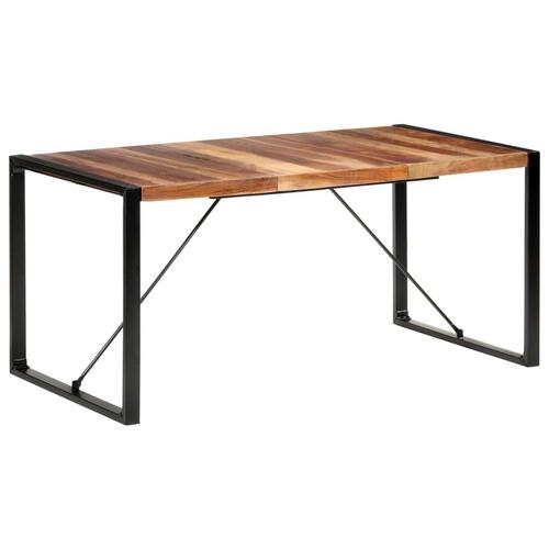 Spisebord 160x80x75 cm massivt træ med sheeshamfinish