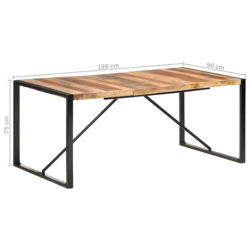 Spisebord 180x90x75 cm massivt træ med sheeshamfinish