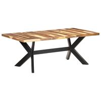 Spisebord 200x100x75 cm massivt træ med honningfarvet finish