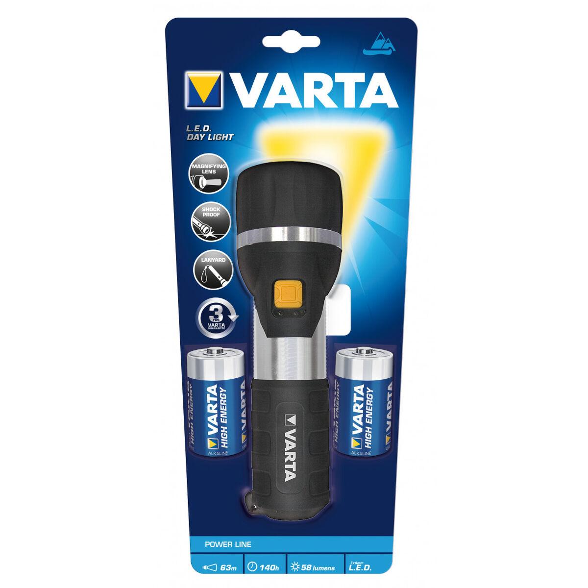 Varta Day Light LED lommelygte - sort/sølv (1 stk.) billede