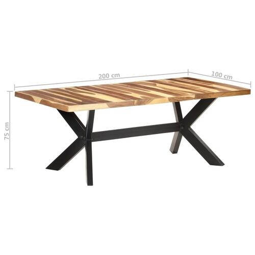 Spisebord 200x100x75 cm massivt træ med honningfarvet finish