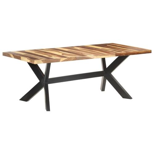 Spisebord 200x100x75 cm massivt træ med honningfarvet finish