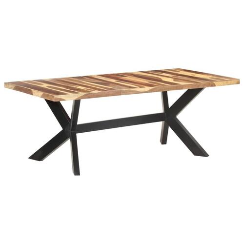 Spisebord 200x100x75 cm massivt træ med honningfarvet finish