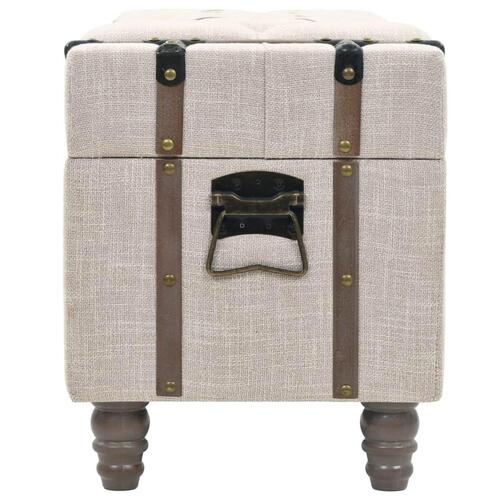 Opbevaringsbænksæt 3 dele 112x37x45 cm massivt træ og stål