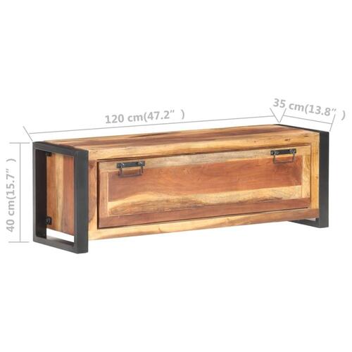 Skoskab 120x35x40 cm massivt træ med sheeshamfinish