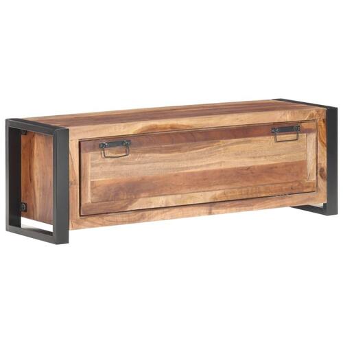 Skoskab 120x35x40 cm massivt træ med sheeshamfinish