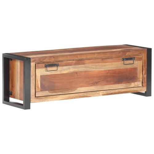 Skoskab 120x35x40 cm massivt træ med sheeshamfinish