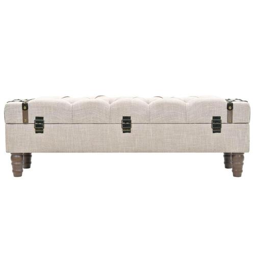 Opbevaringsbænk 111x34x37 cm massivt træ og stål
