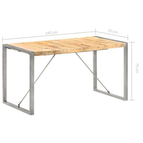 Spisebord 140x70x75 cm massivt ru mangotræ