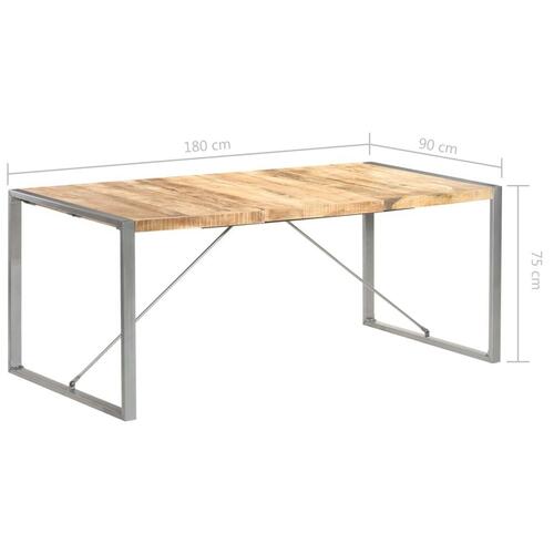 Spisebord 180x90x75 cm massivt ru mangotræ