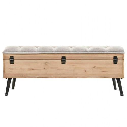 Opbevaringsbænk massivt træ og MDF 120 x 40 x 50 cm