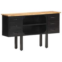 Skænk 110x30x65 cm massivt ru mangotræ og stål