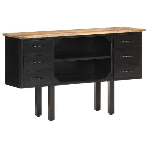 Skænk 110x30x65 cm massivt ru mangotræ og stål
