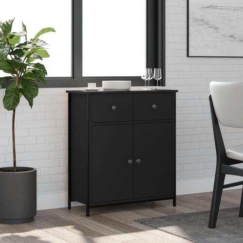 Skab 70x30x80 cm konstrueret træ sort