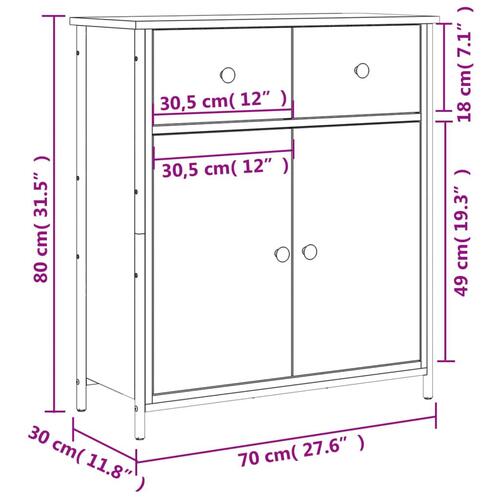 Skab 70x30x80 cm konstrueret træ sort