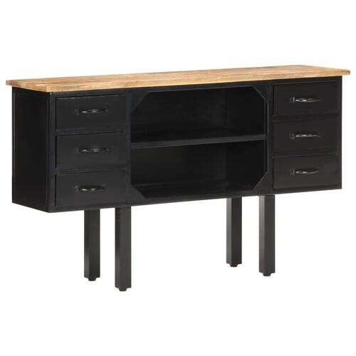 Skænk 110x30x65 cm massivt ru mangotræ og stål